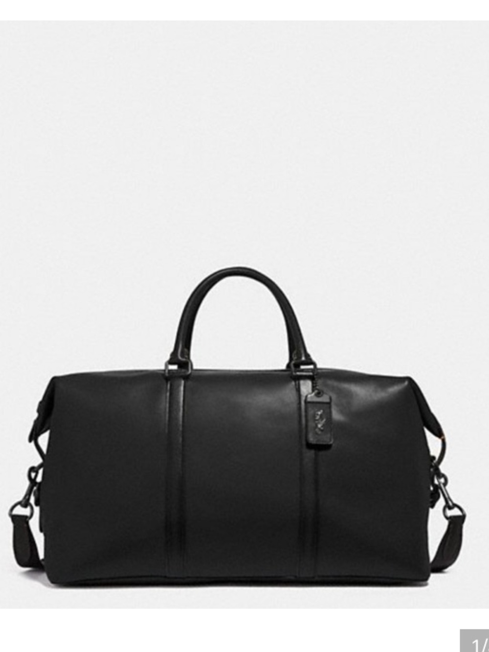Coach Black Leather Duffel Bag for Men